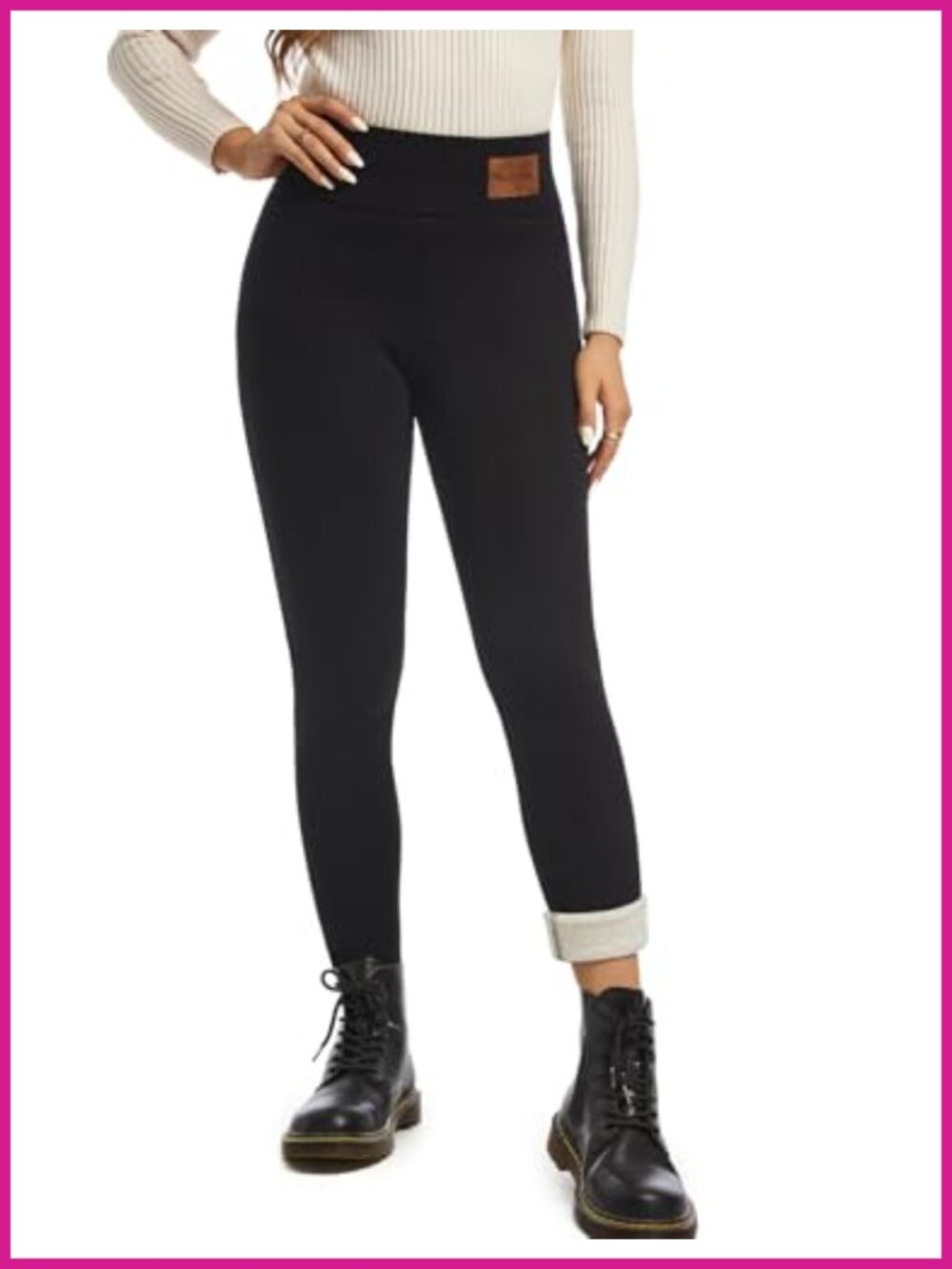 Sherpa Fleece Lined Leggings High Waist Butt Lifting Warm Winter Pants